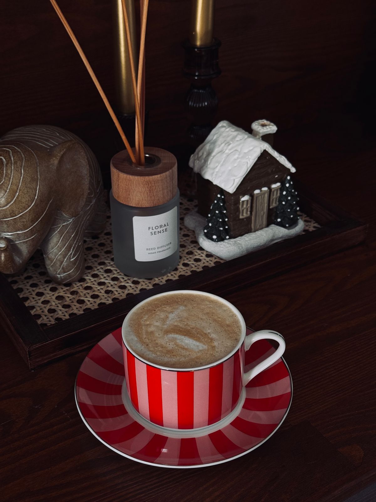 Hot chocolate by the window in winter